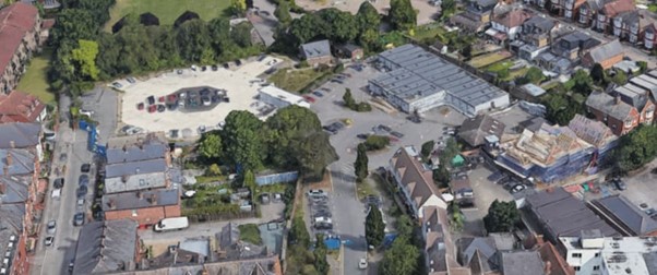 Aerial photo of current Weybridge hospital site