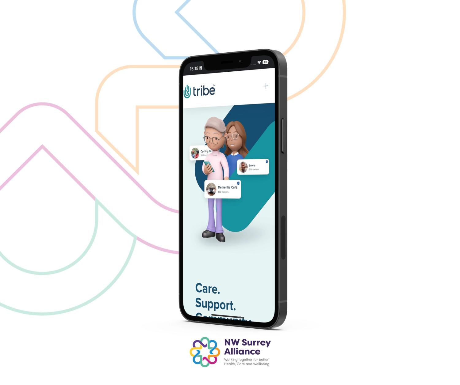 Tribe project app logo on mobile